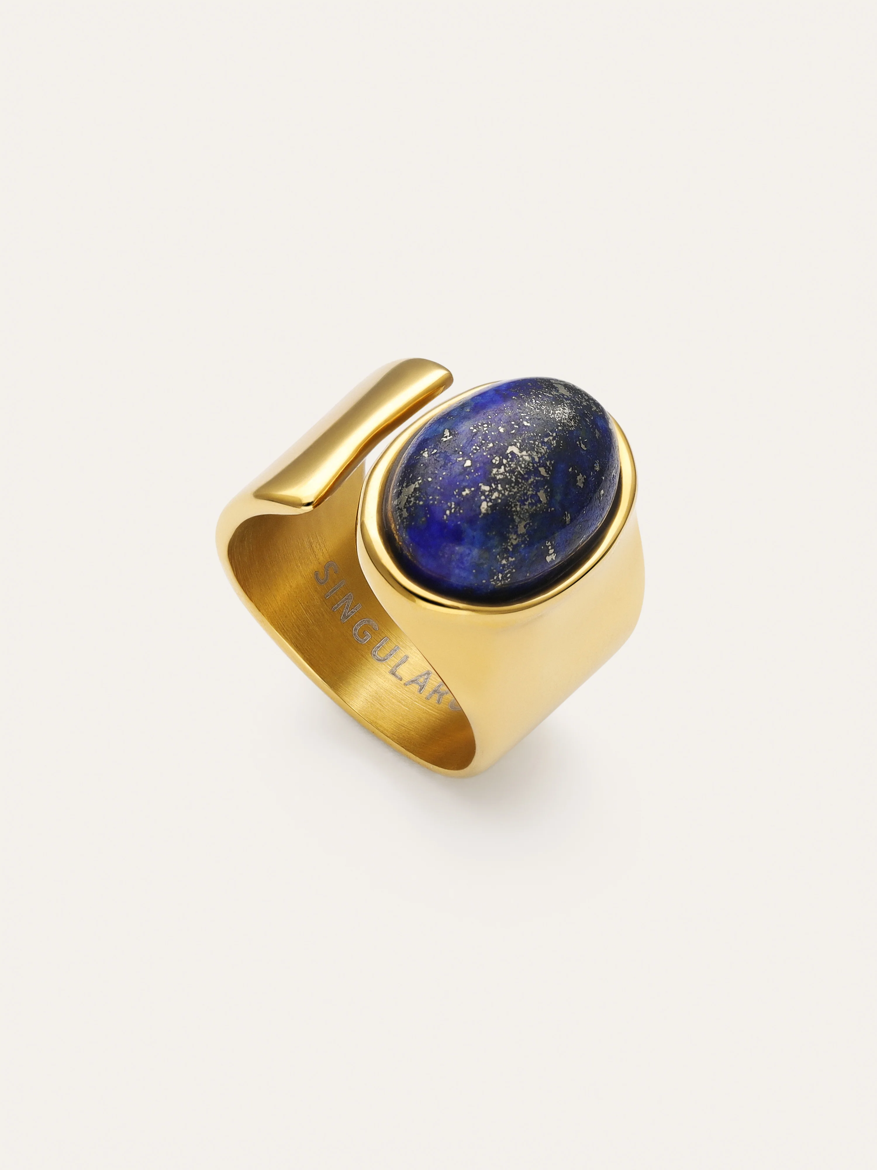 Índigo Blue Stainless Steel Gold Ring  - Image 3