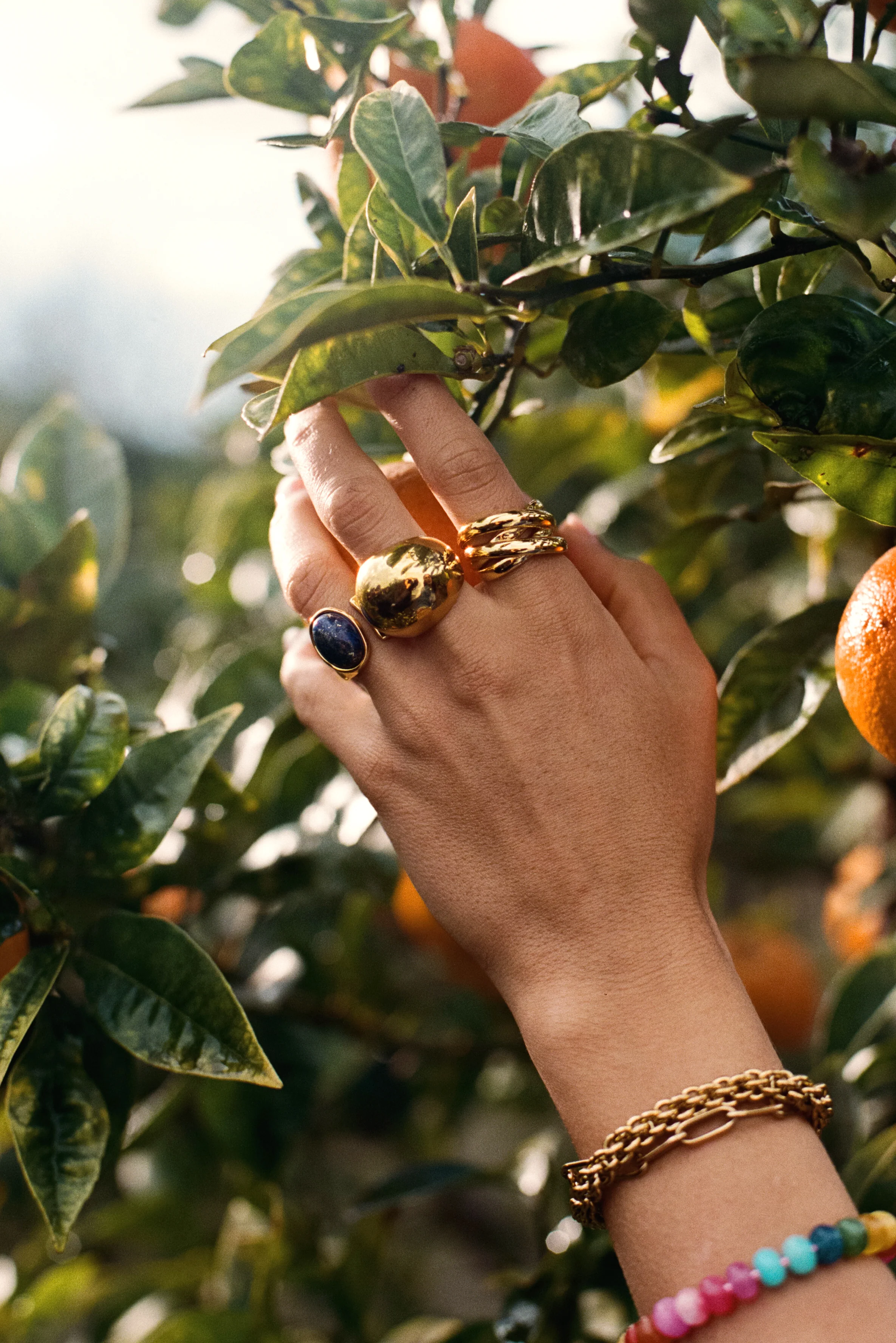 Índigo Blue Stainless Steel Gold Ring  - Image 6