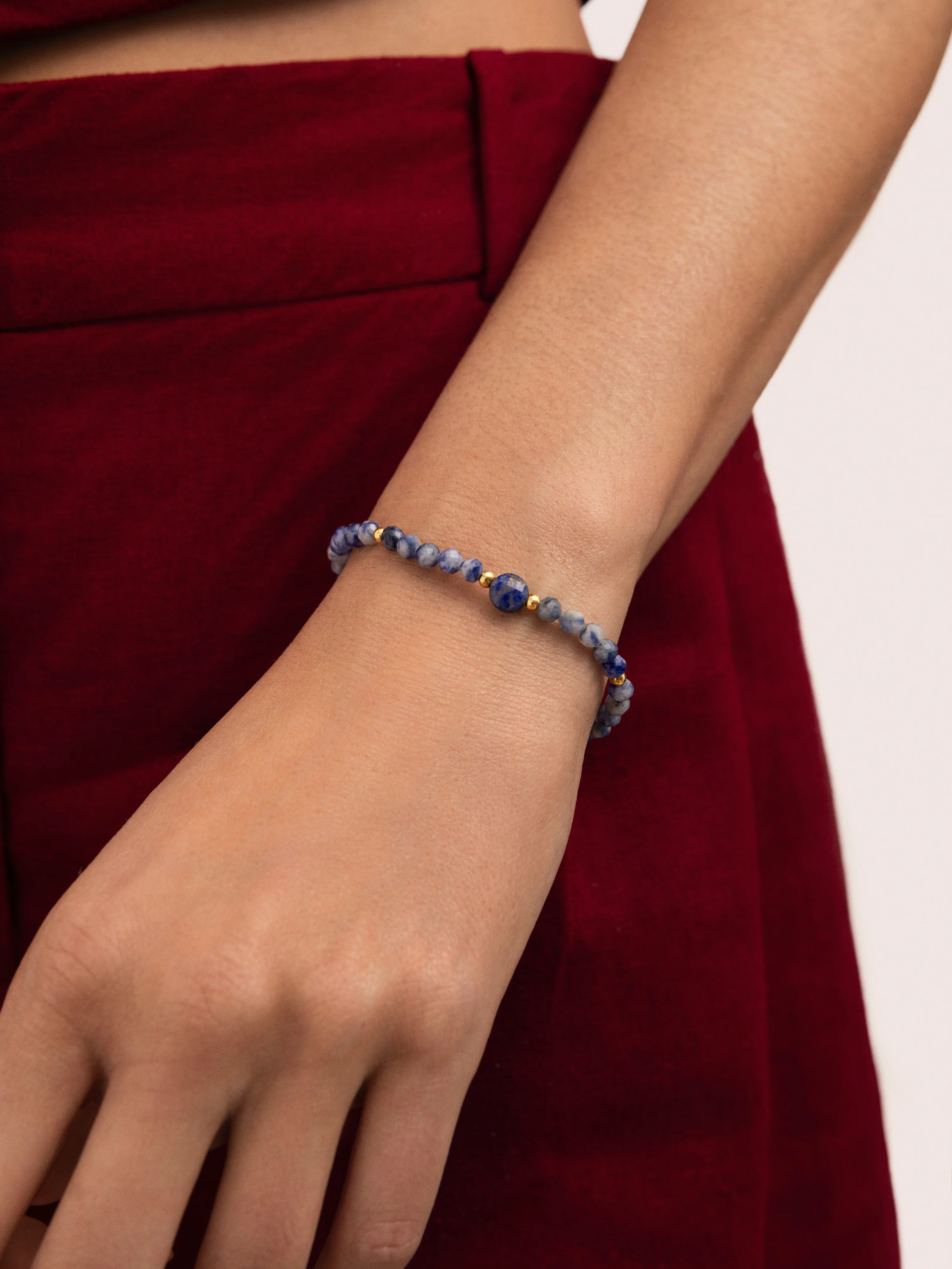 Pulsera Amulet Cianita Acero Baño Oro - Image 2