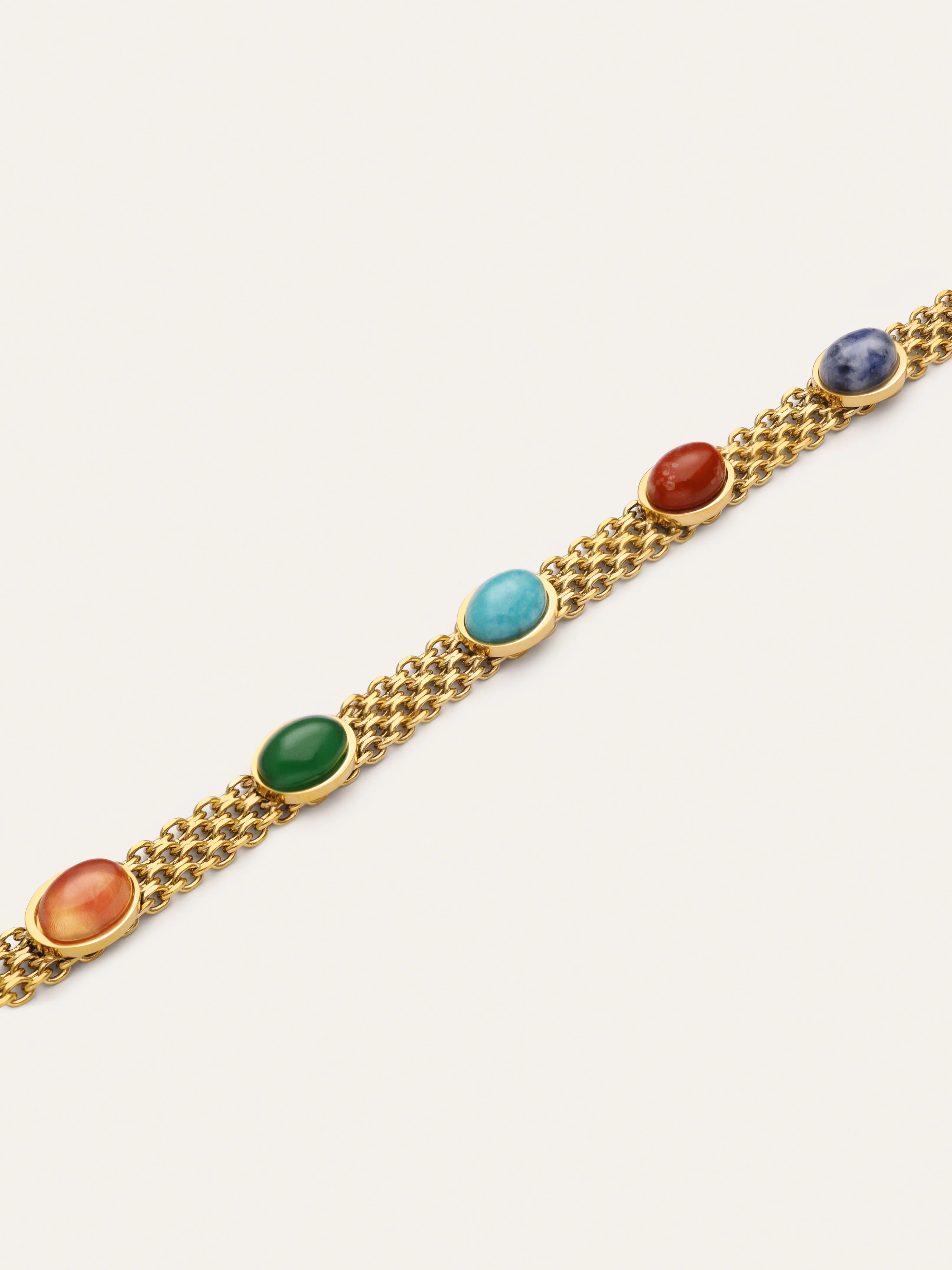 Tape Stones Stainless Steel Gold Bracelet - Image 3