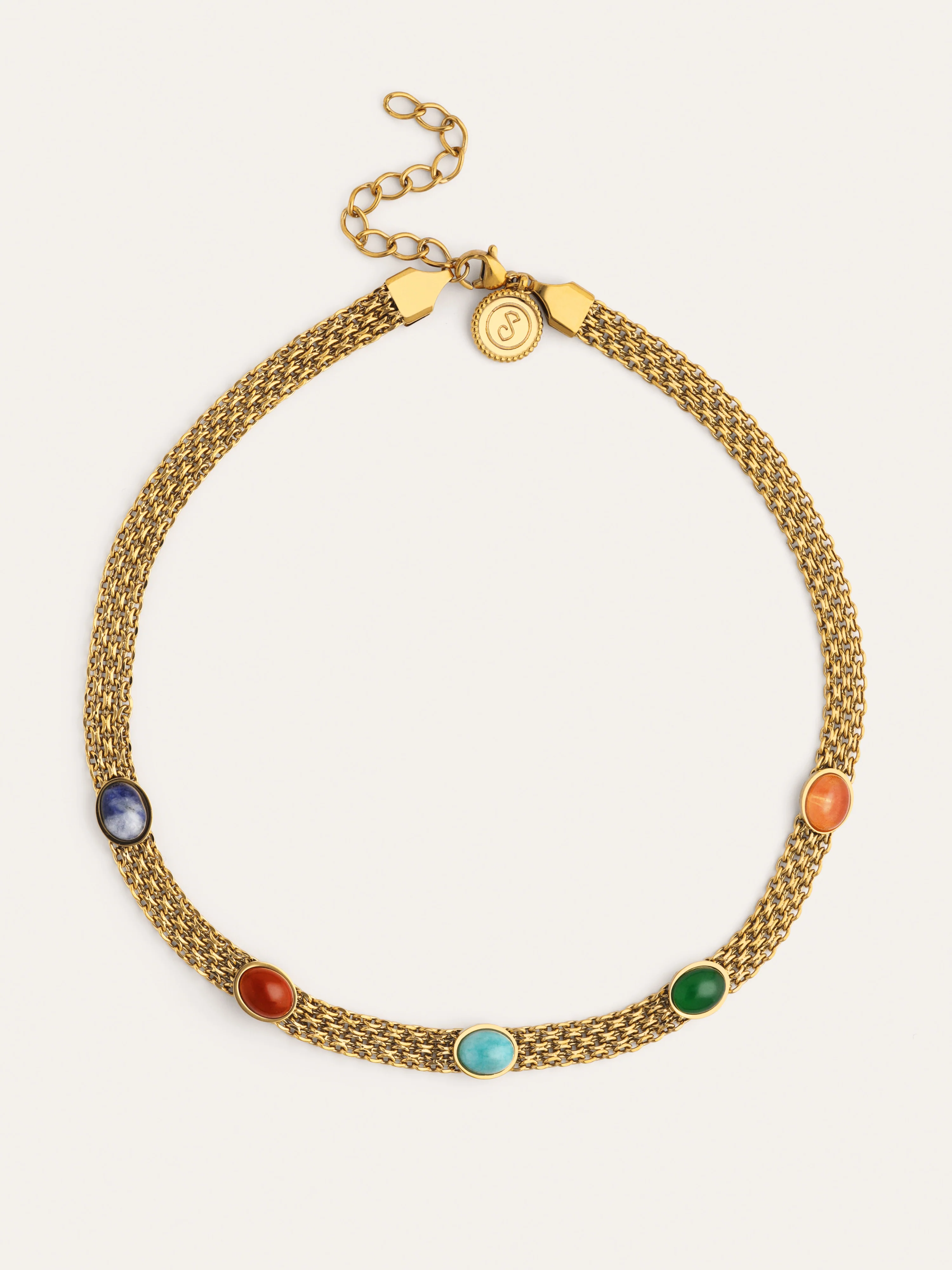 Tape Stones Stainless Steel Gold Choker  - Image 5